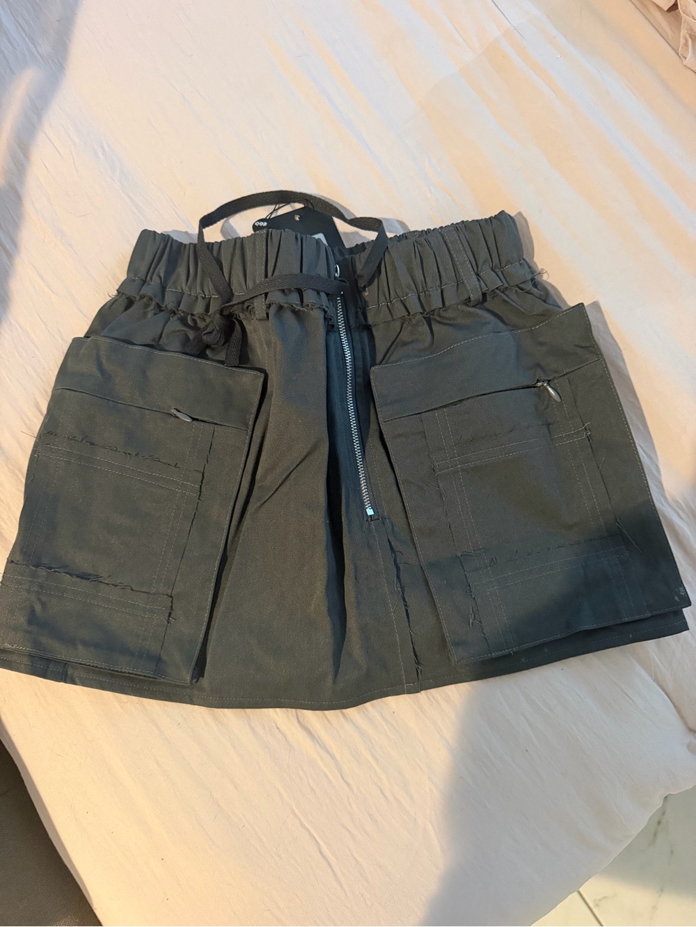 EGO Olive Green Mini Skirt with Cargo Pockets